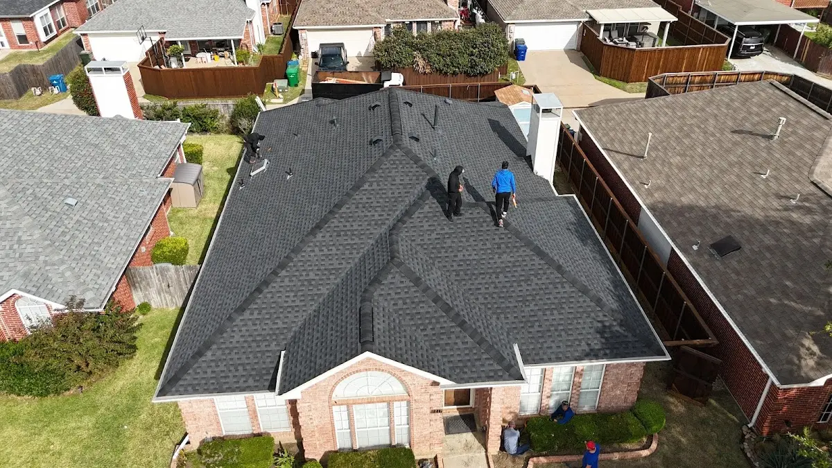 Slate & Tile Roof Repair work in progress on a Fort Hood property